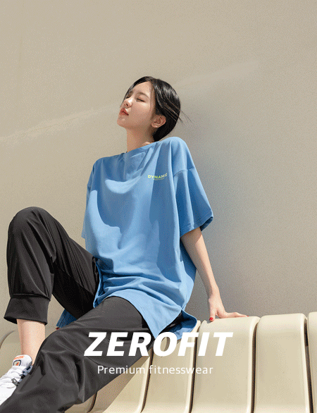 [1천장 돌파] ZERO FIT 宽松 裂縫 半袖 T恤衫 70284